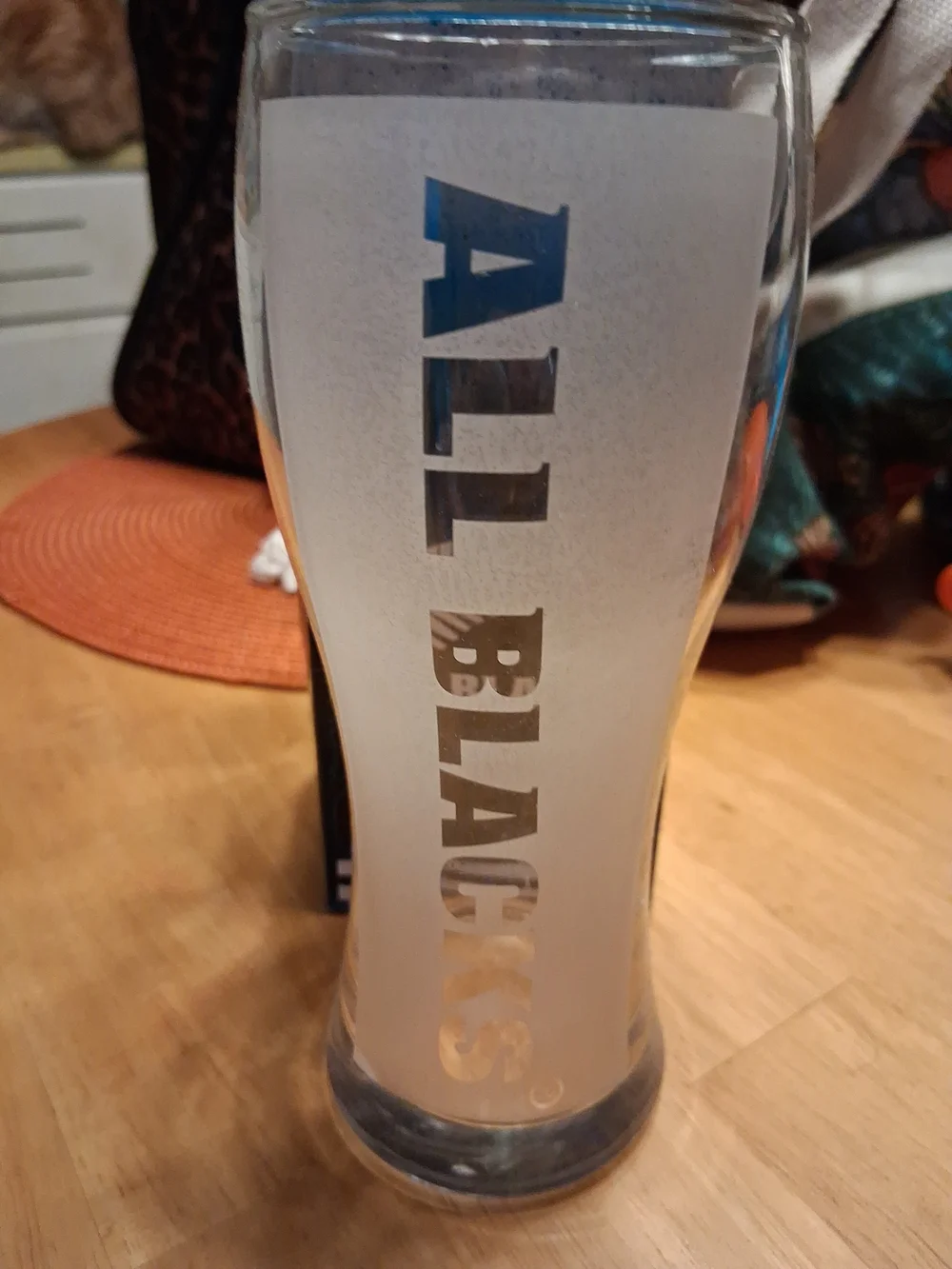 New Zealand Rugby Union All Blacks Pilsner Glass NIB